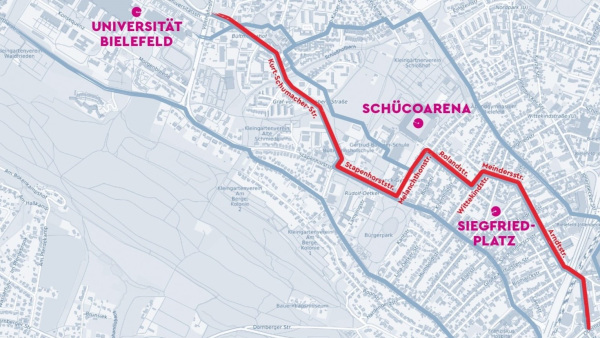 Vorzugsvariante Radroute Campus-Innenstadt