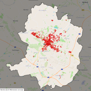 Bestehende Wärmenetze (rot)